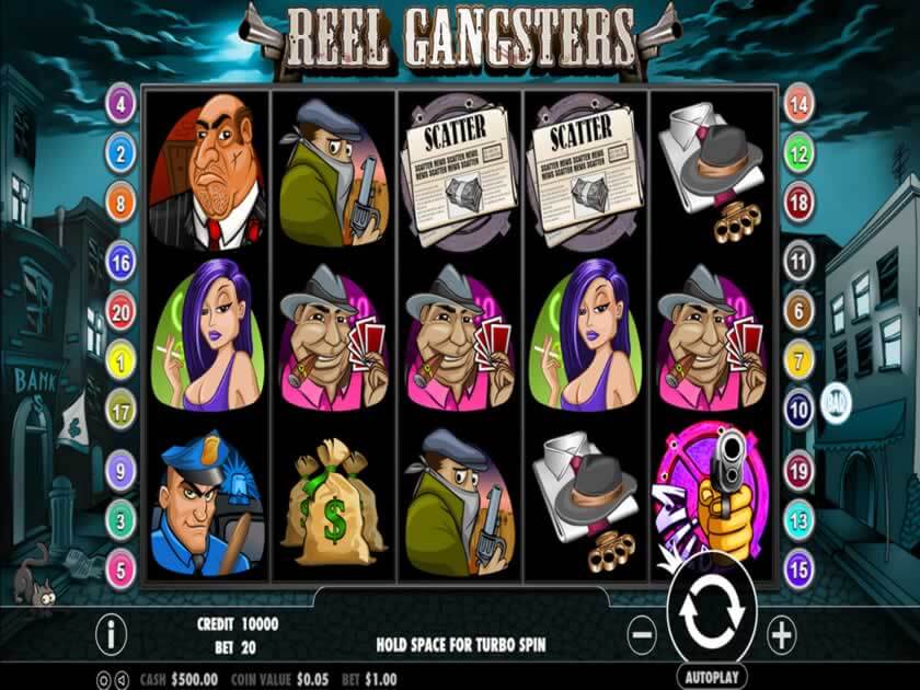 reel gangsters 20 lines screen