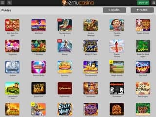 Emu Casino tablet screenshot