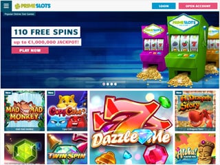 PrimeSlots casino screenshot desktop