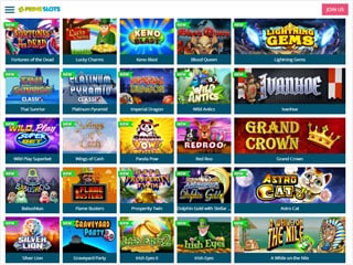 PrimeSlots casino screenshot tablet