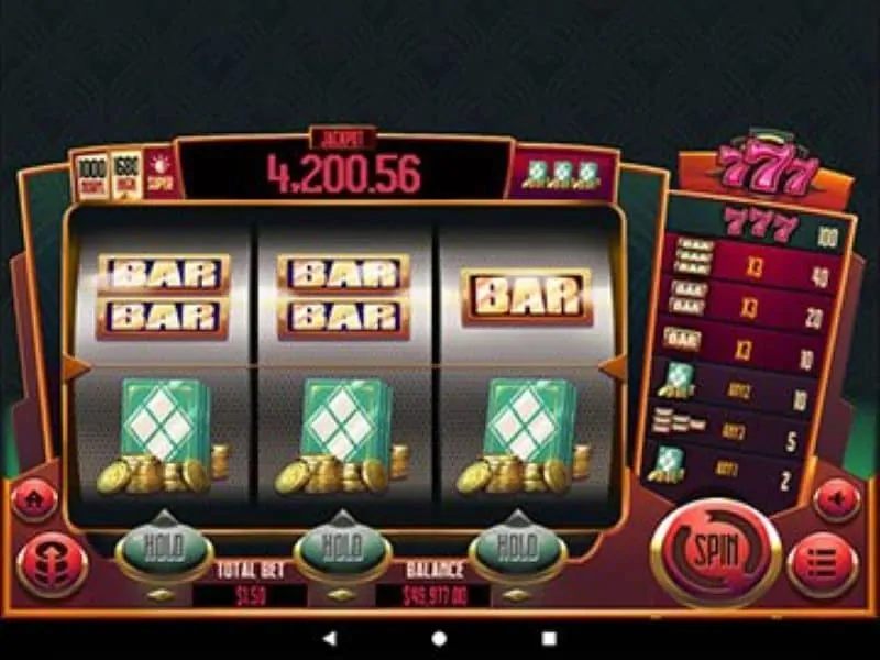 screenshot of 777 online slot game