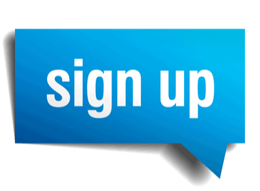 blue and white post it with Sign Up