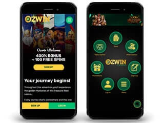 ozwin casino mobile screenshot