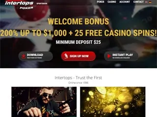 Intertops poker screenshot homepage