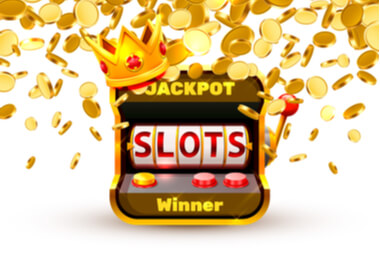 banyak koin emas mengambang di sekitar konsol kasino online yang berhubungan dengan pemenang jackpot