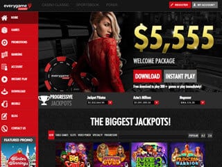 Everygame Casino Red printscreen homepage