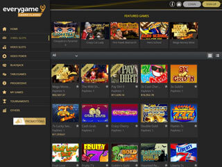 Everygame Casino Classic screenshot games page