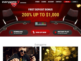 Everygame Poker homepage screenshot