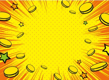 graphic of the big bang in casino gaming. The explosion is of gold colored chips expressing the revolutionary changes in gaming