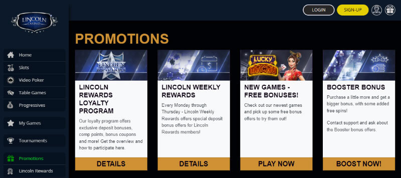 Lincoln Casino - Promotions and Deposit Bonuses