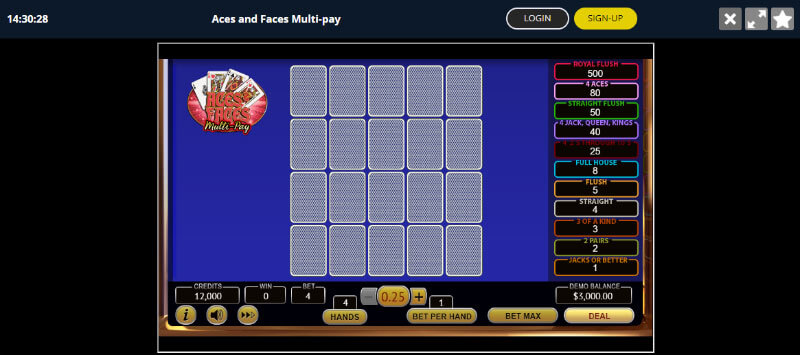 Lincoln Casino - Video Poker - Screenshot