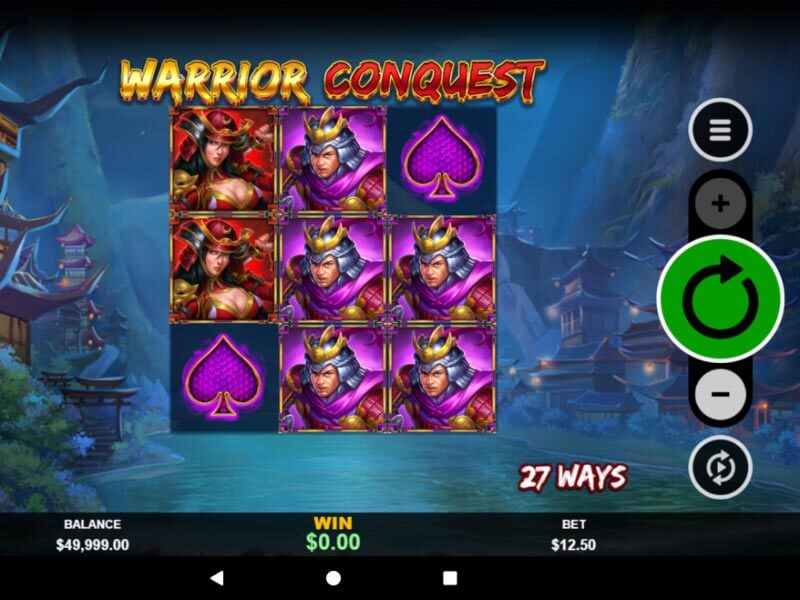 warrior conquest slots game screenshot