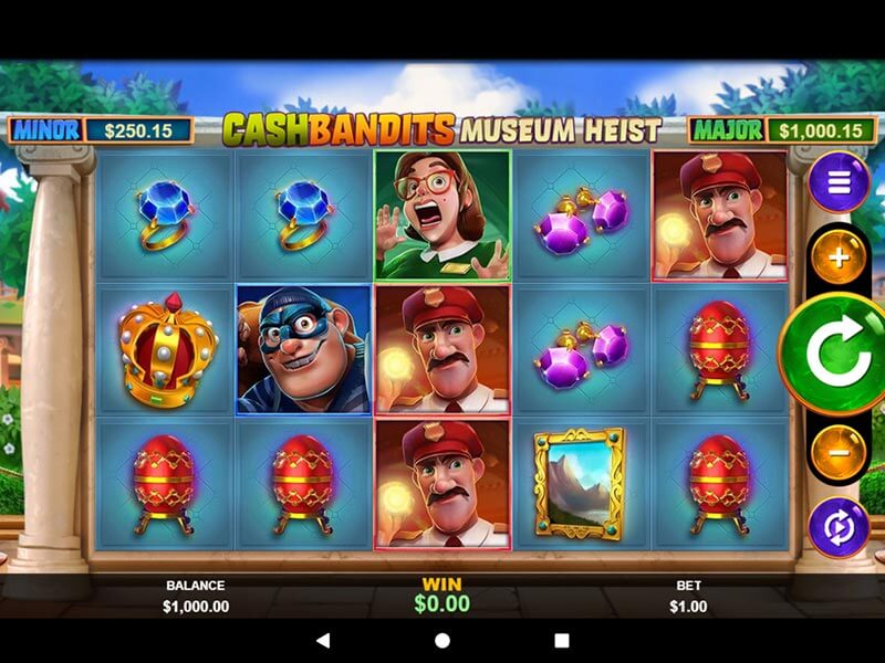 Cash Bandits Museum Heist Slots Game Screenshot