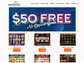 PrimaPlay Casino Homepage Screenshot