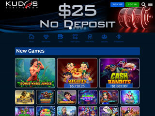 Kudos Casino homepage screenshot