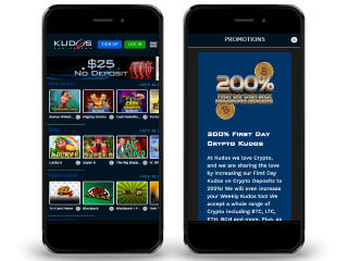 Kudos Casino on a mobile device