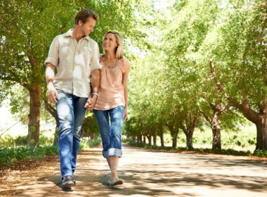 a young couple enjoying a one-day walkabout.