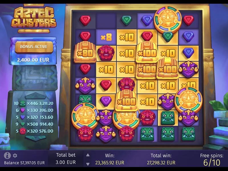 aztec-clusters-slots-game-screenshot